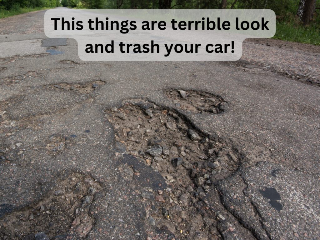 Potholes in asphalt driveway are not good!