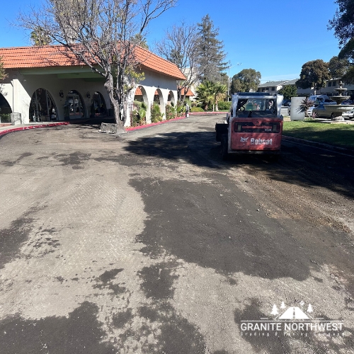 Milling A Parking Lot In San Jose, California